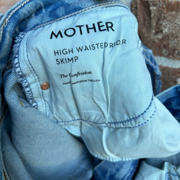 MOTHER superior high waisted rider skimp Classic Blue Distressed Women Jeans - Picture 8 of 10